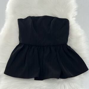 French Connection Strapless Peplum Top - Black out - 2 - NWT